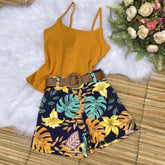 Conjunto Lorrayne Regata com Bojo + Short Com Cinto Verão 2023